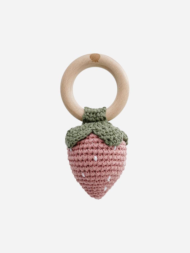 Cotton Crochet Rattle Strawberry