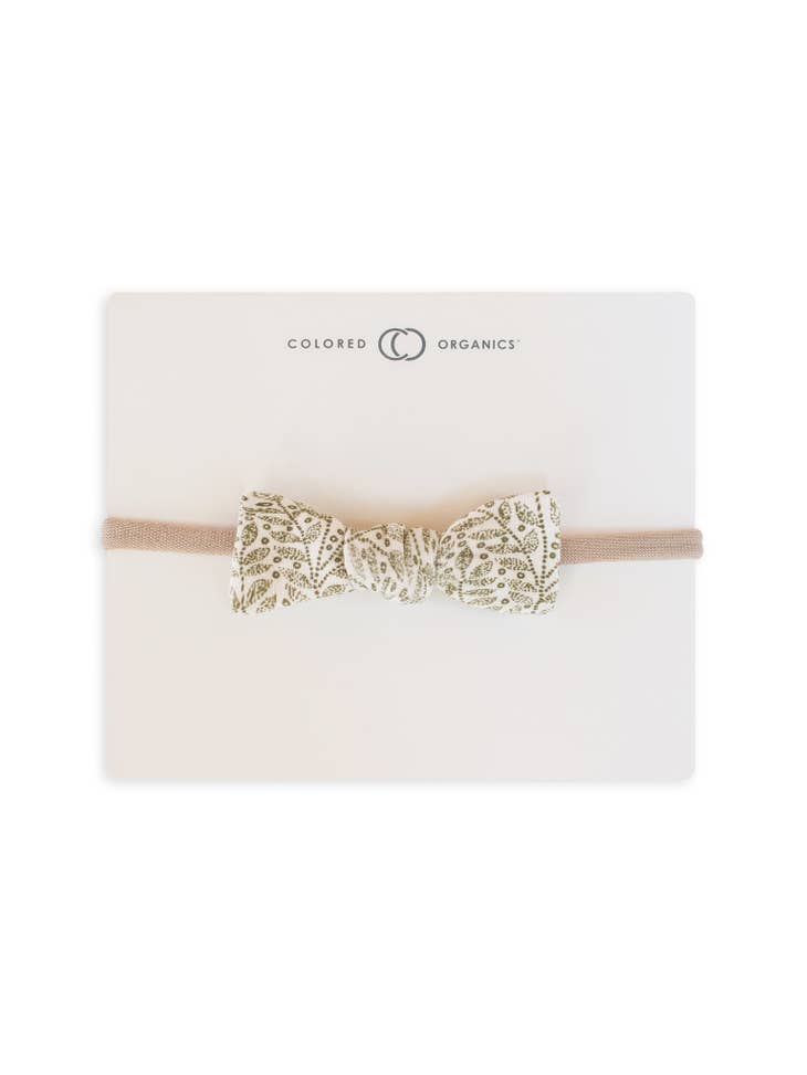 Dainty Bow Headband - Fern + Ivory