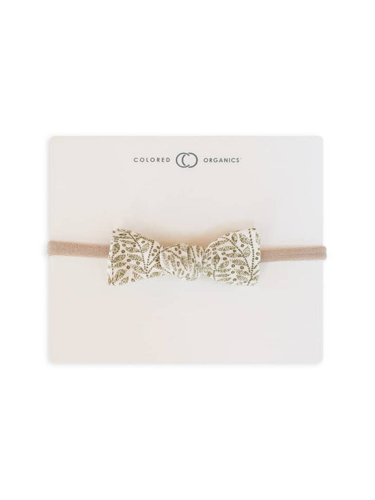 Dainty Bow Headband - Fern + Ivory