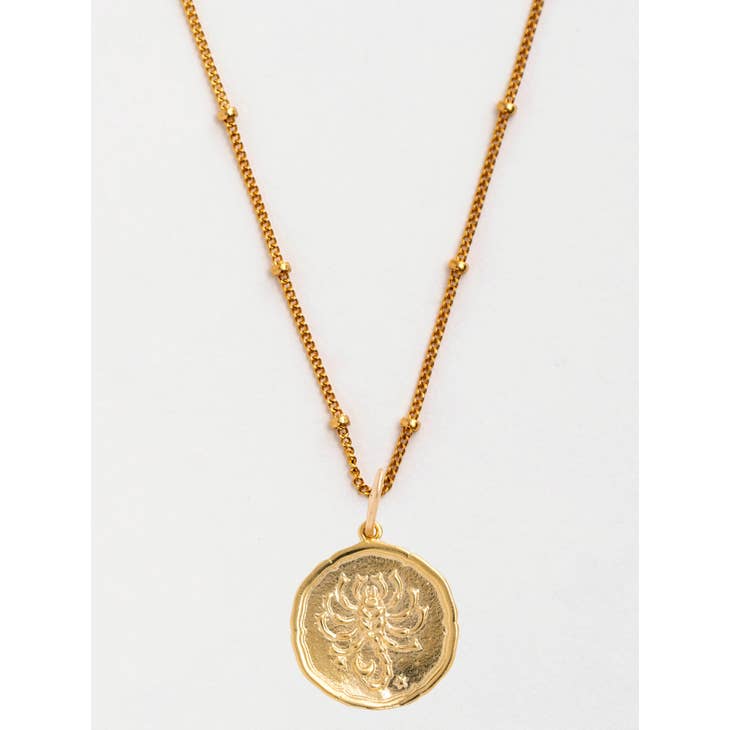 Scorpio Gold Zodiac Pendant Necklace