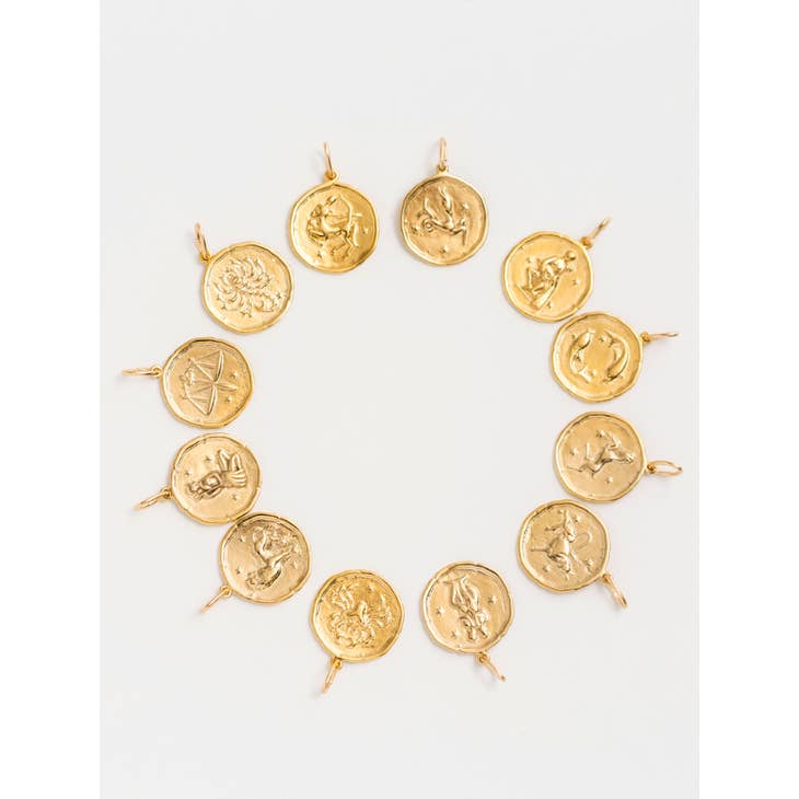 Aquarius Gold Zodiac Pendant Necklace