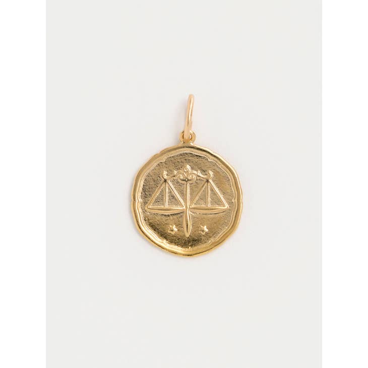 Libra Gold Zodiac Pendant Necklace