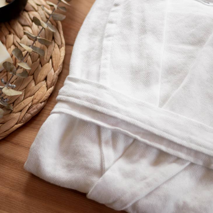 100% Turkish Cotton Bathrobe - White