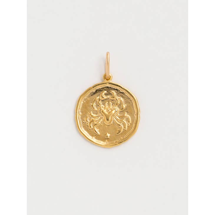 Cancer Gold Zodiac Pendant Necklace