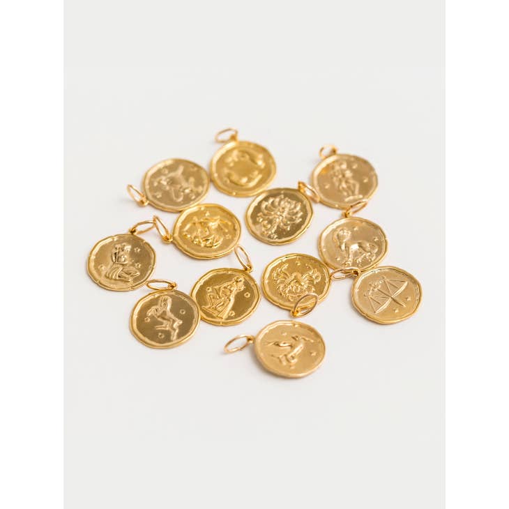 Aquarius Gold Zodiac Pendant Necklace