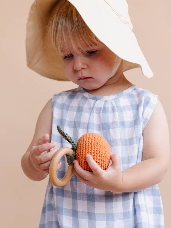 Cotton Crochet Rattle Orange