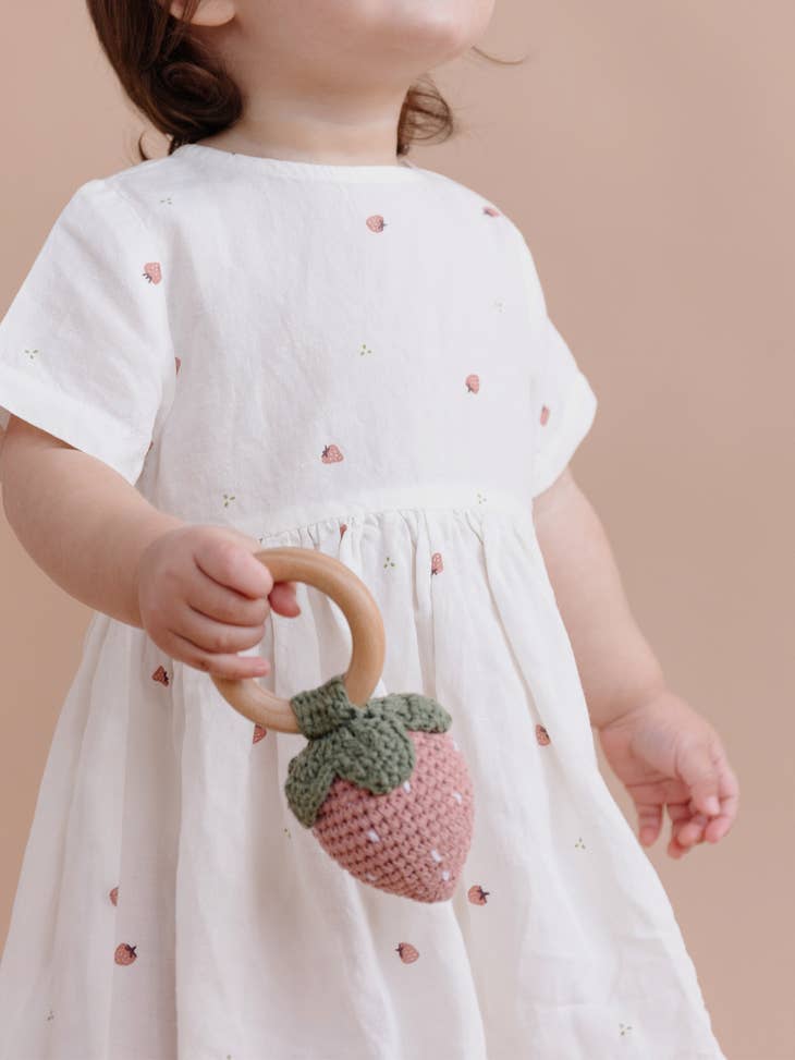 Cotton Crochet Rattle Strawberry