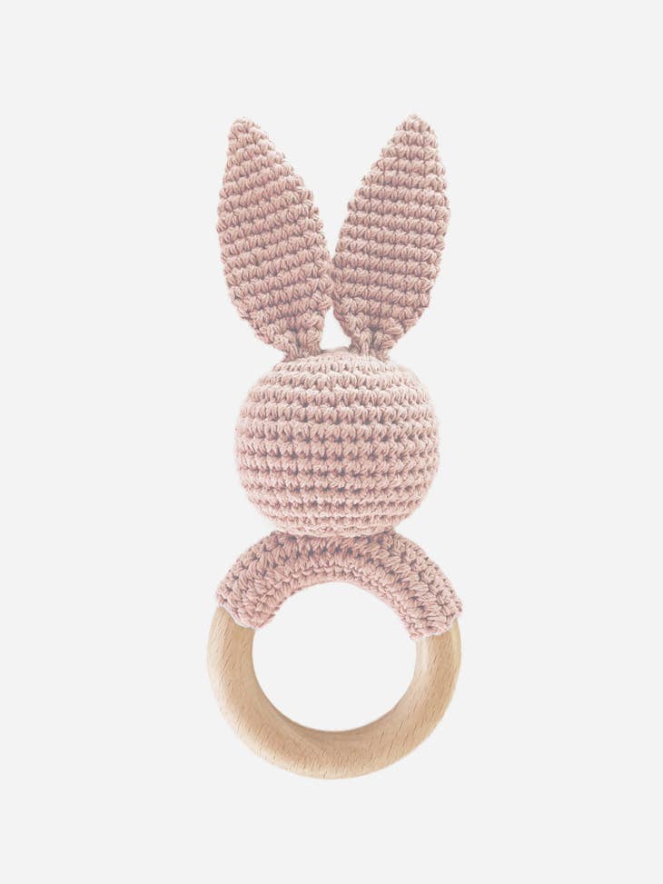 Cotton Crochet Rattle Pink Bunny