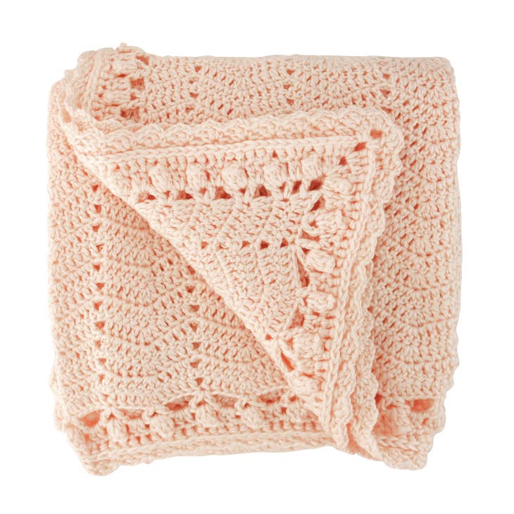 Peach Crochet Baby Blanket