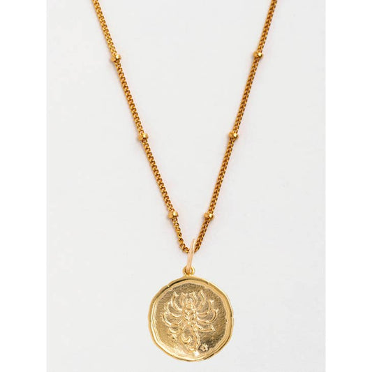 Scorpio Gold Zodiac Pendant Necklace