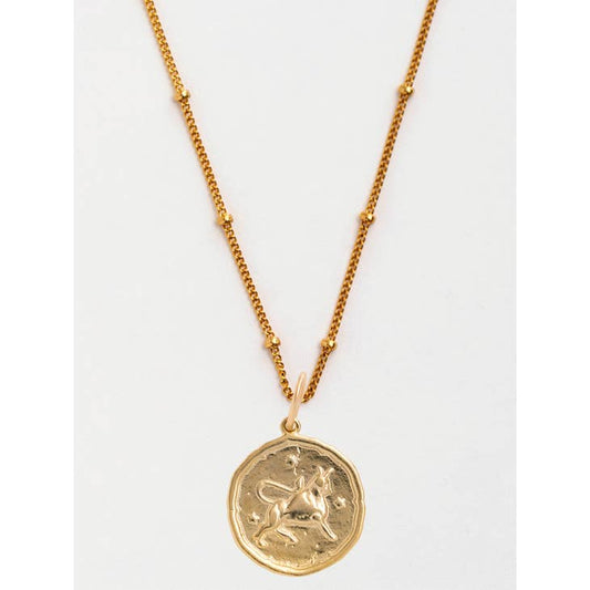 Taurus Gold Zodiac Pendant Necklace