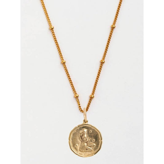 Virgo Gold Zodiac Pendant Necklace