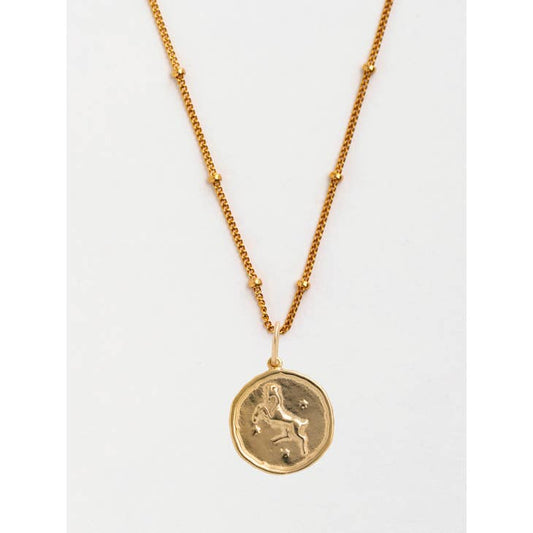 Aries Gold Zodiac Pendant Necklace