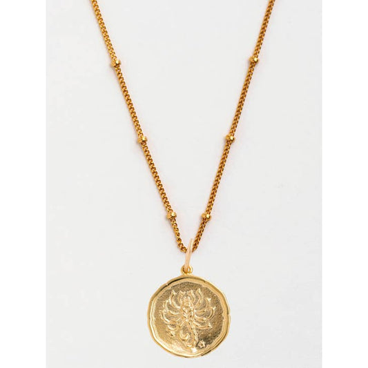 Cancer Gold Zodiac Pendant Necklace