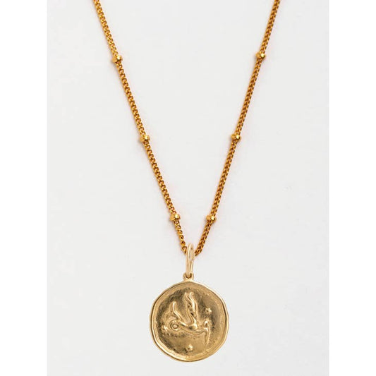 Capricorn Gold Zodiac Pendant Necklace