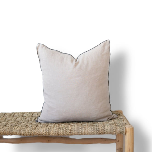 Square Edged Linen Pillow Cover - Natural